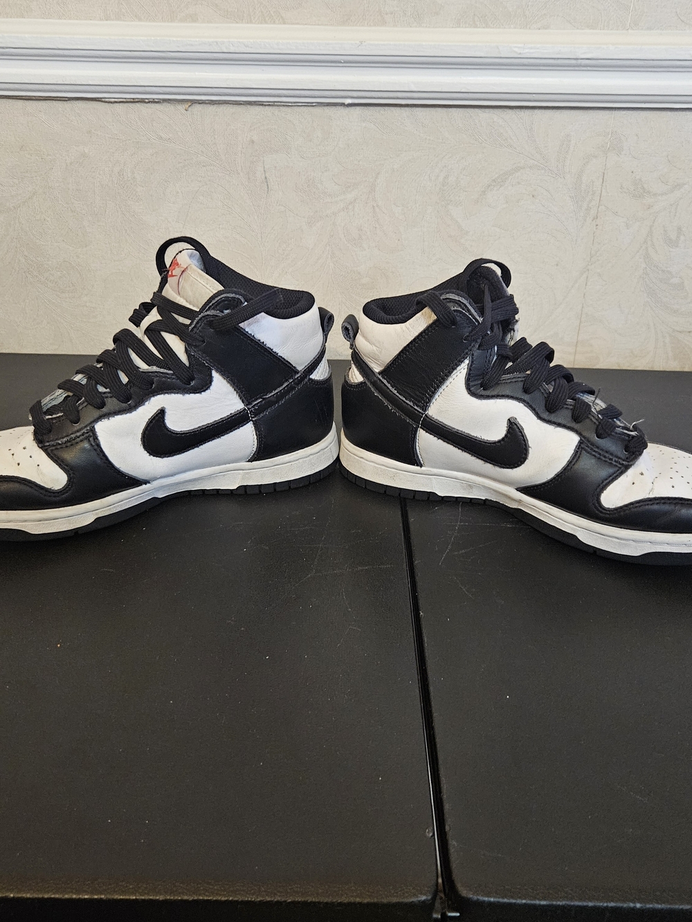 Nike Dunk High-Top Pandas Kids Black and White Sneakers - Picture 5 of 6